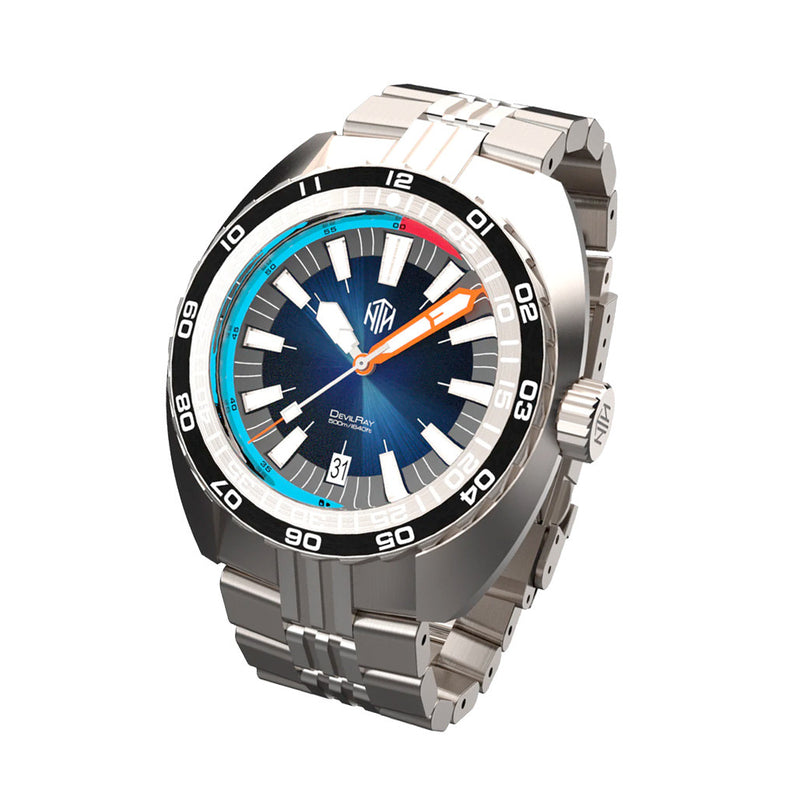 NTH DevilRay 500-Meter Automatic Dive Watch with an AR Sapphire Crystal #WW-NTH-DRED tilt