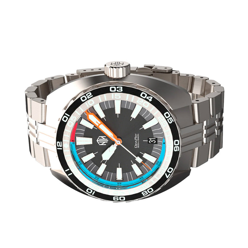 NTH DevilRay 500-Meter Automatic Dive Watch with Black Dial and Date #WW-NTH-DRKD side