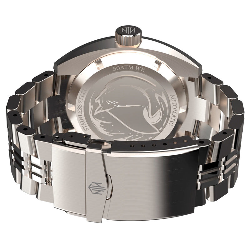 NTH DevilRay 500-Meter Automatic Dive Watch with Black Dial and Date #WW-NTH-DRKD back