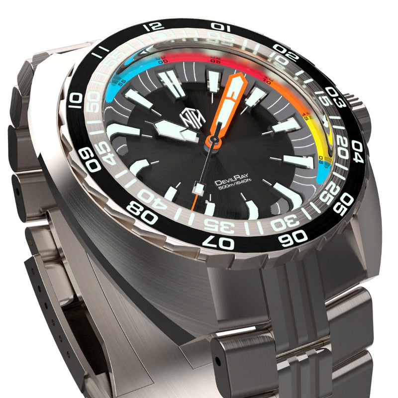 NTH DevilRay 500-Meter Automatic Dive Watch with Black Dial #WW-NTH-DRKN  lifestyle