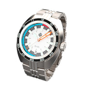 NTH DevilRay 500-Meter Automatic Dive Watch with White Dial and No Date #WW-NTH-DRWD tilt