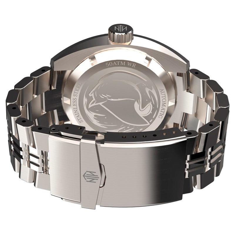 NTH DevilRay 500-Meter Automatic Dive Watch with White Dial and No Date #WW-NTH-DRWD back