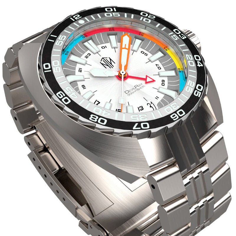 NTH DevilRay 500-Meter Automatic Dive Watch with White Dial and GMT Function #WW-NTH-DRWG lifestyle