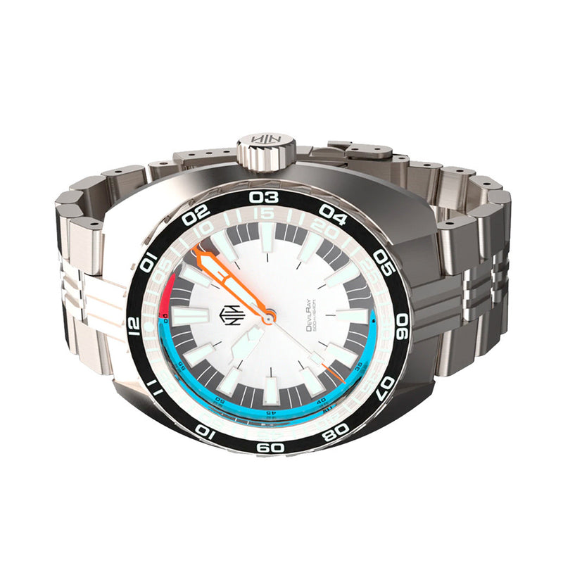 NTH DevilRay 500-Meter Automatic Dive Watch with White Dial #WW-NTH-DRWN side