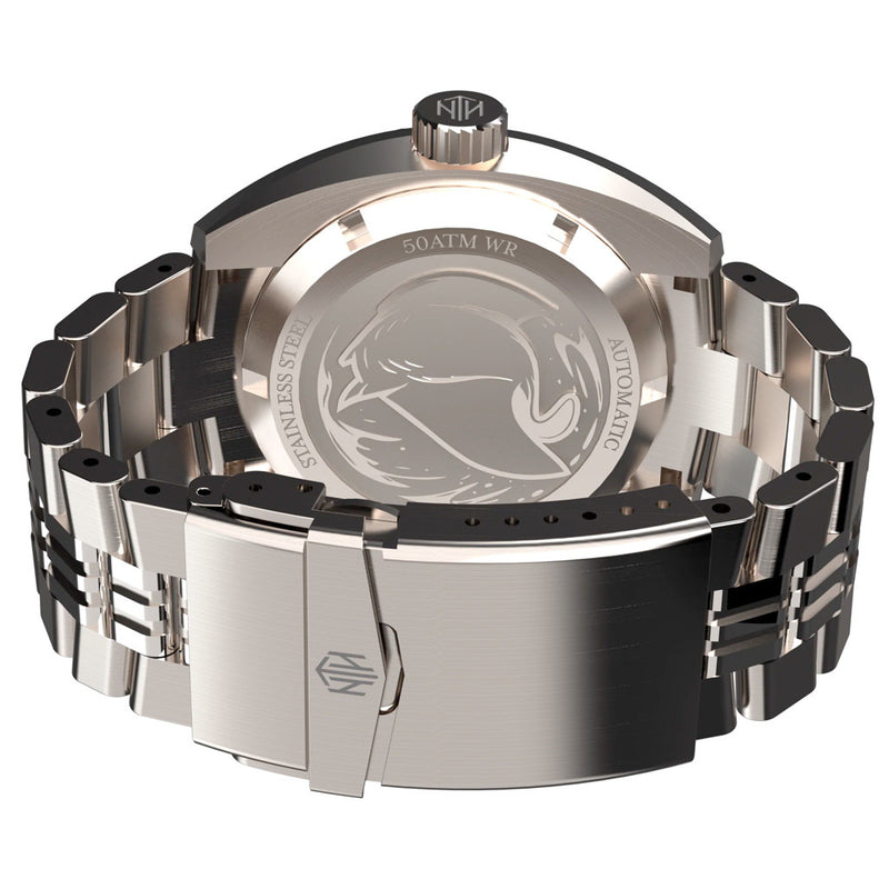 NTH DevilRay 500-Meter Automatic Dive Watch with White Dial #WW-NTH-DRWN back