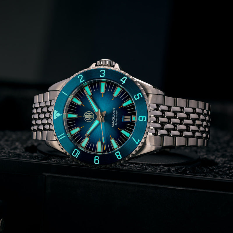 NTH Vanguard 300-Meter Hi-Beat Automatic Dive Watch with Date #WW-NTH-VGED lume