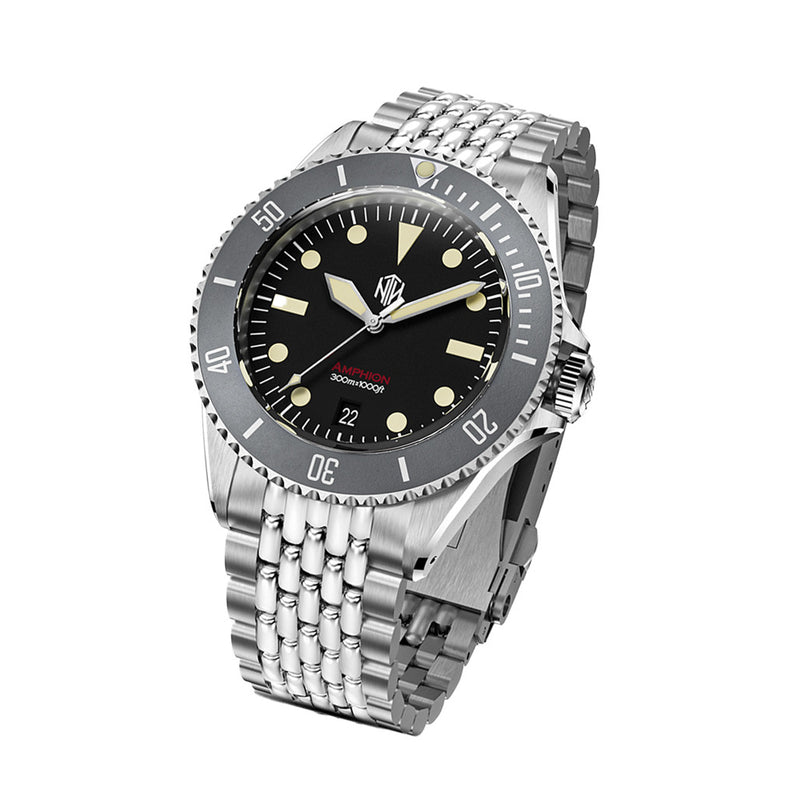 NTH Legends Series Amphion  Commando Dive Watch with Date #WW-NTHL-ACKDB