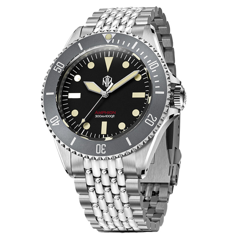 NTH Legends Series Amphion Commando with Black Dial Dive Watch without Date #WW-NTHL-ACKNB