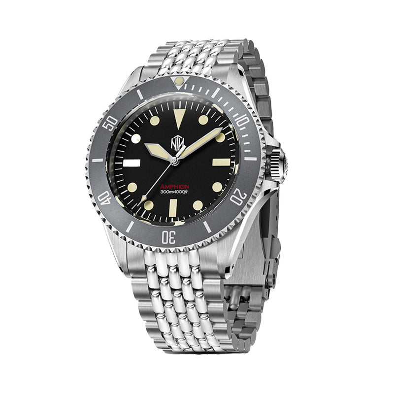NTH Legends Series Amphion Commando with Black Dial Dive Watch without Date #WW-NTHL-ACKNB