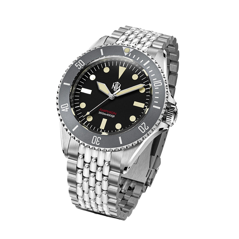 NTH Legends Series Amphion Commando with Black Dial Dive Watch without Date #WW-NTHL-ACKNB