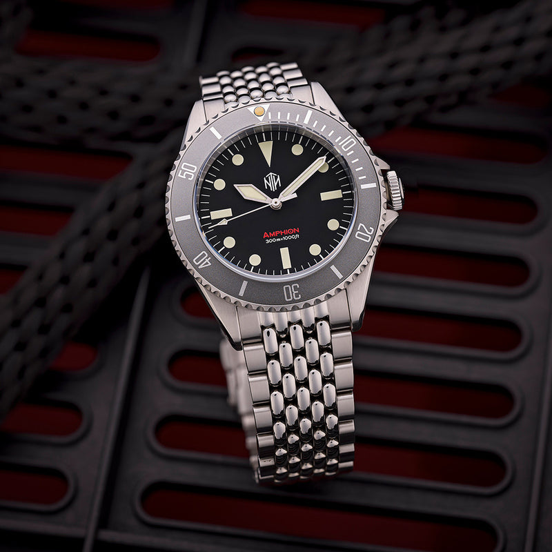 NTH Legends Series Amphion Commando with Black Dial Dive Watch without Date #WW-NTHL-ACKNB