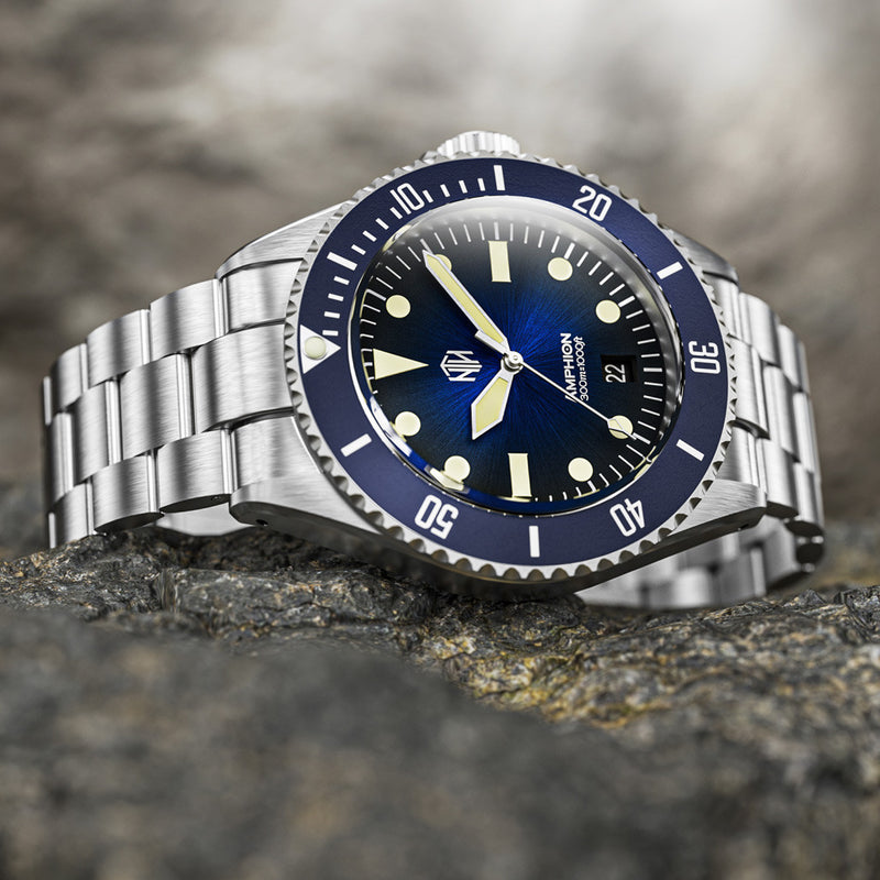 NTH Legends Series Amphion Midnight Blue Dive Watch with Date #WW-NTHL-AMED