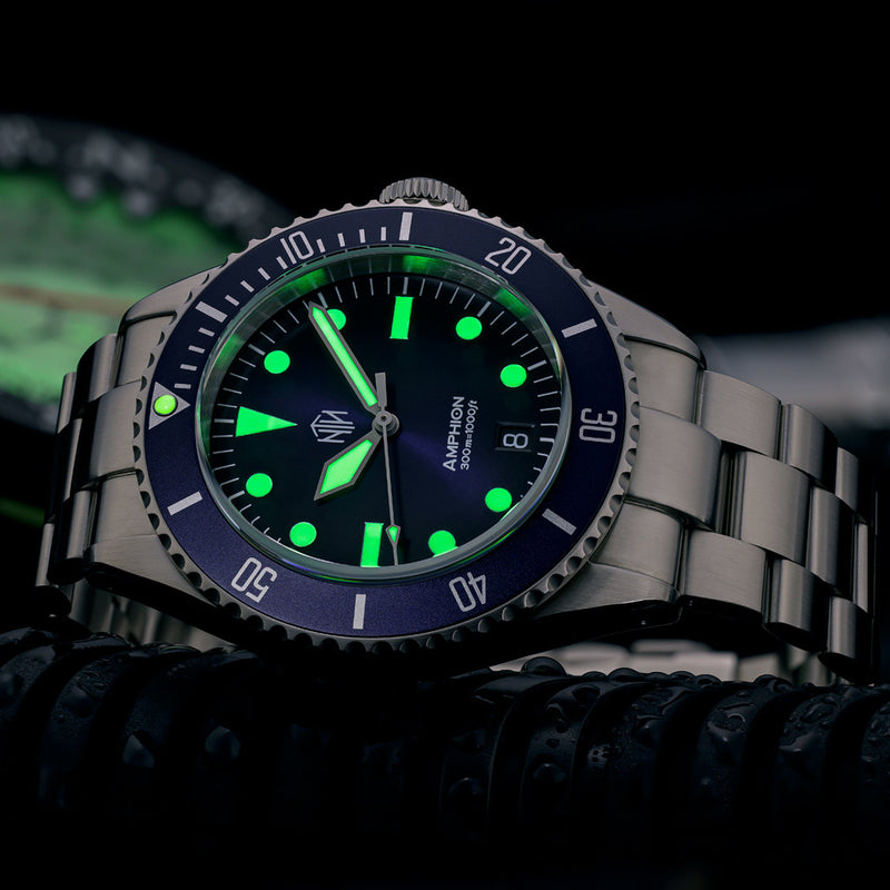 NTH Legends Series Amphion Midnight Blue Dive Watch with Date #WW-NTHL-AMED