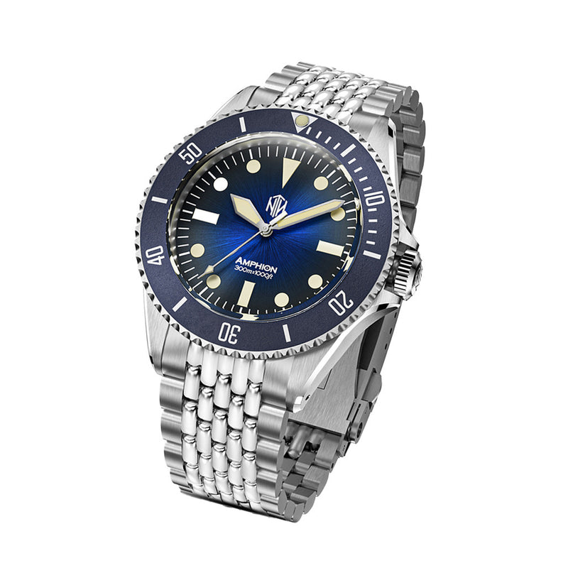 NTH Legends Series Amphion Midnight Blue Dive Watch without Date #WW-NTHL-AMENB