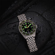 NTH Legends Series Barracuda Vintage Green Dive Watch with Date #WW-NTHL-BVGDB