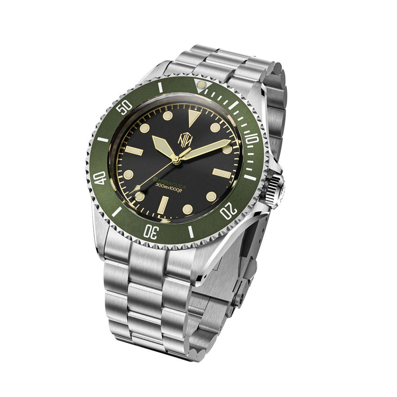 NTH Legends Series Barracuda Vintage Green Dive Watch without Date #WW-NTHL-BVGN