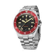 NTH Legends Series Barracuda Vintage Red Dive Watch with Date #WW-NTHL-BVRD