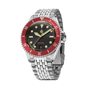 NTH Legends Series Barracuda Vintage Red Dive Watch with Date #WW-NTHL-BVRDB