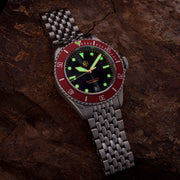 NTH Legends Series Barracuda Vintage Red Dive Watch with Date #WW-NTHL-BVRDB