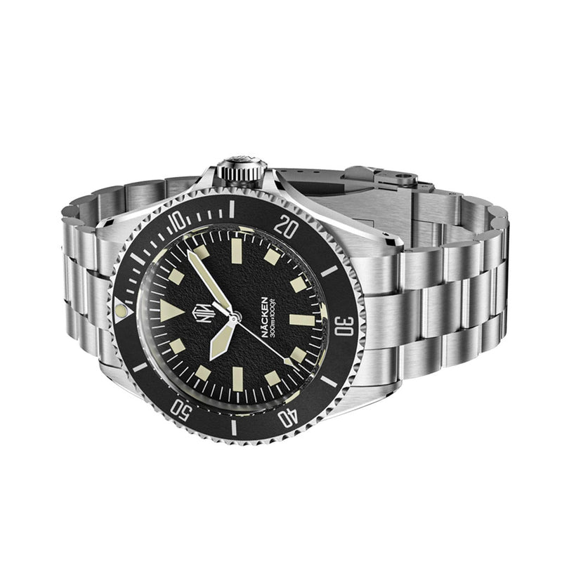 NTH Legends Series Näcken Vintage Black Dive Watch without Date #WW-NTHL-NVKN