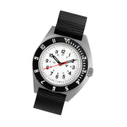 Marathon Swiss 41mm Arctic Steel Navigator (no date) with Tritium Tubes on Ballistic Strap #WW194001SS-0501