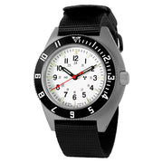 Marathon Swiss 41mm Arctic Steel Navigator (no date) with Tritium Tubes on Ballistic Strap #WW194001SS-0501