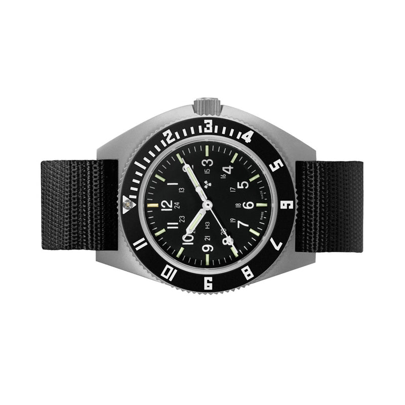 Marathon Swiss 41mm Steel Navigator (no date) with Tritium Tubes on Ballistic Strap #WW194001SS-0801