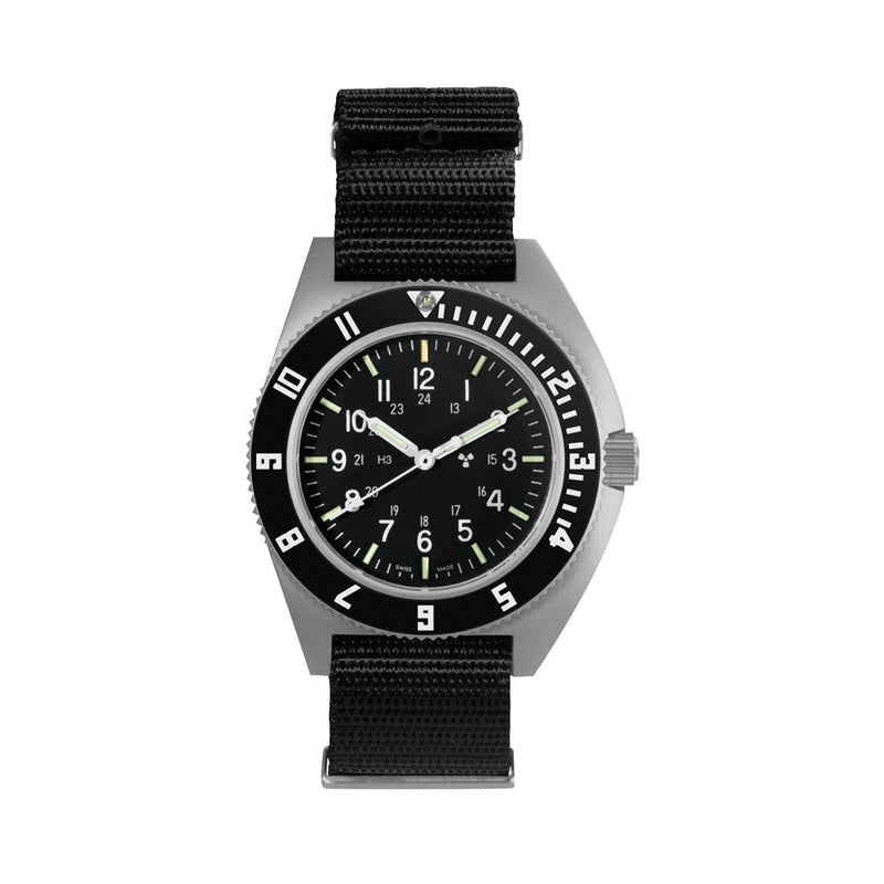 Marathon Swiss 41mm Steel Navigator (no date) with Tritium Tubes on DEFSTAN Nylon Strap #WW194001SS-0802