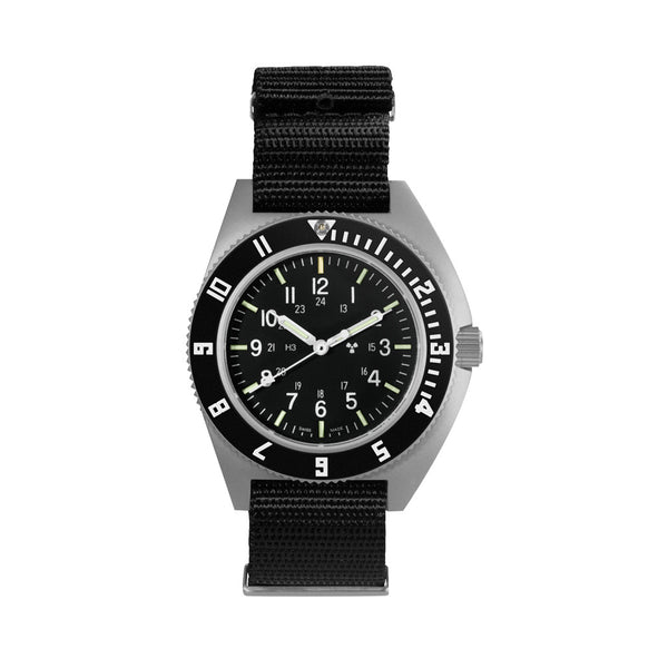 Marathon Swiss 41mm Steel Navigator (no date) with Tritium Tubes on DEFSTAN Nylon Strap #WW194001SS-0802