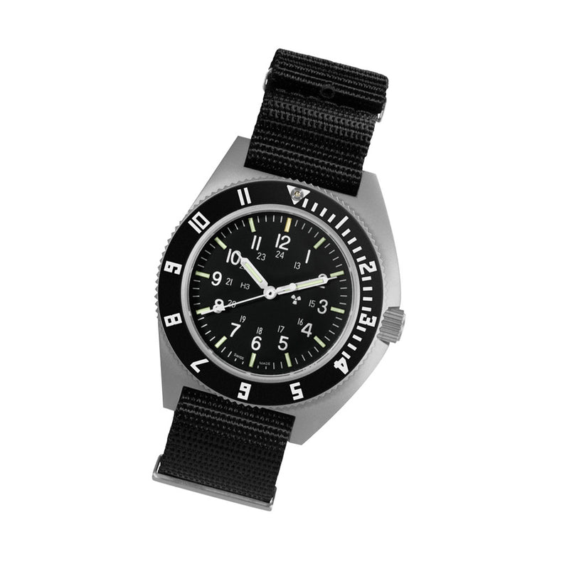 Marathon Swiss 41mm Steel Navigator (no date) with Tritium Tubes on DEFSTAN Nylon Strap #WW194001SS-0802