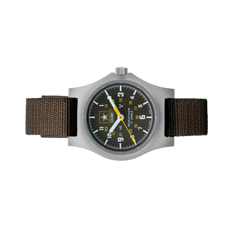 Marathon US Army Mechanical Hand Winding General Purpose Mechanical Watch #WW194003SS-US-Army Side