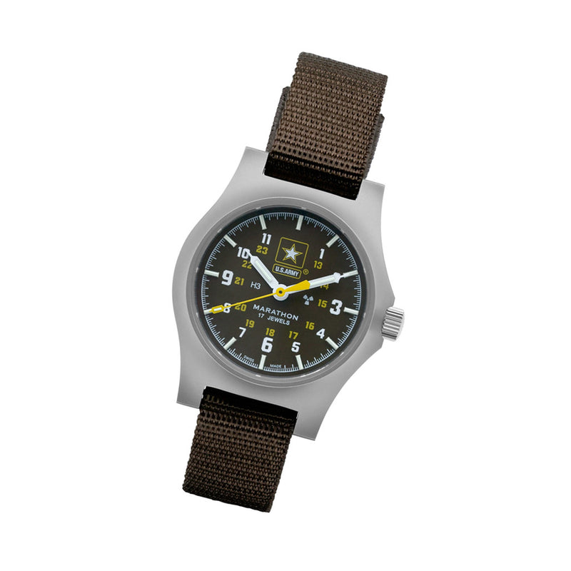 Marathon US Army Mechanical Hand Winding General Purpose Mechanical Watch #WW194003SS-US-Army Tilt