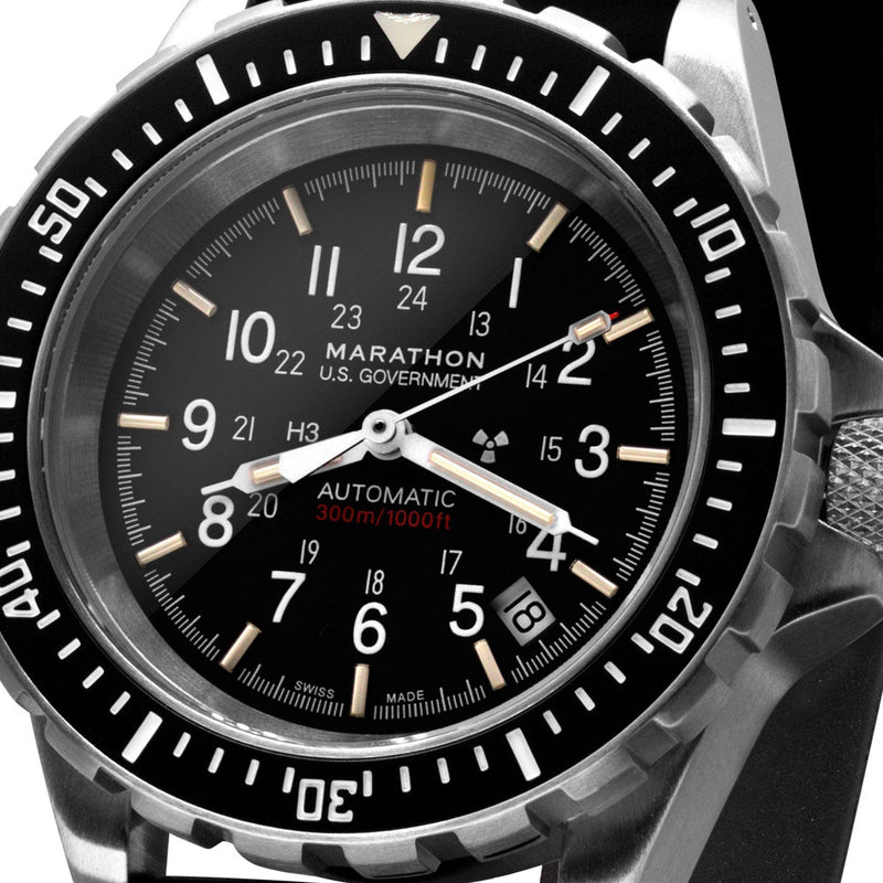 Marathon GSAR Automatic Military Divers Watch on Bracelet #WW194006SS-0009 dial zoom