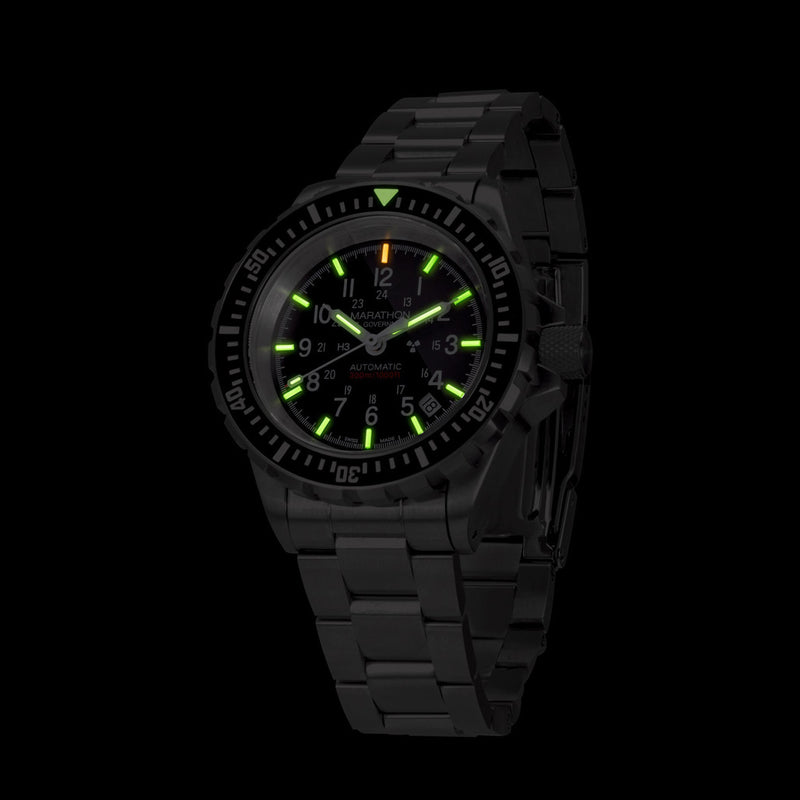 Marathon GSAR Automatic Military Divers Watch on Bracelet #WW194006SS-0009 lume
