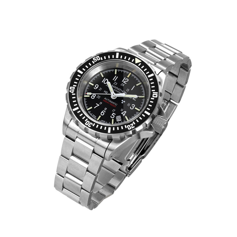Marathon GSAR Automatic Military Divers Watch on Bracelet #WW194006SS-0009 tilt