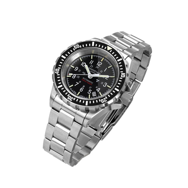 Marathon GSAR Automatic Military Divers Watch on Bracelet #WW194006SS-0009 tilt