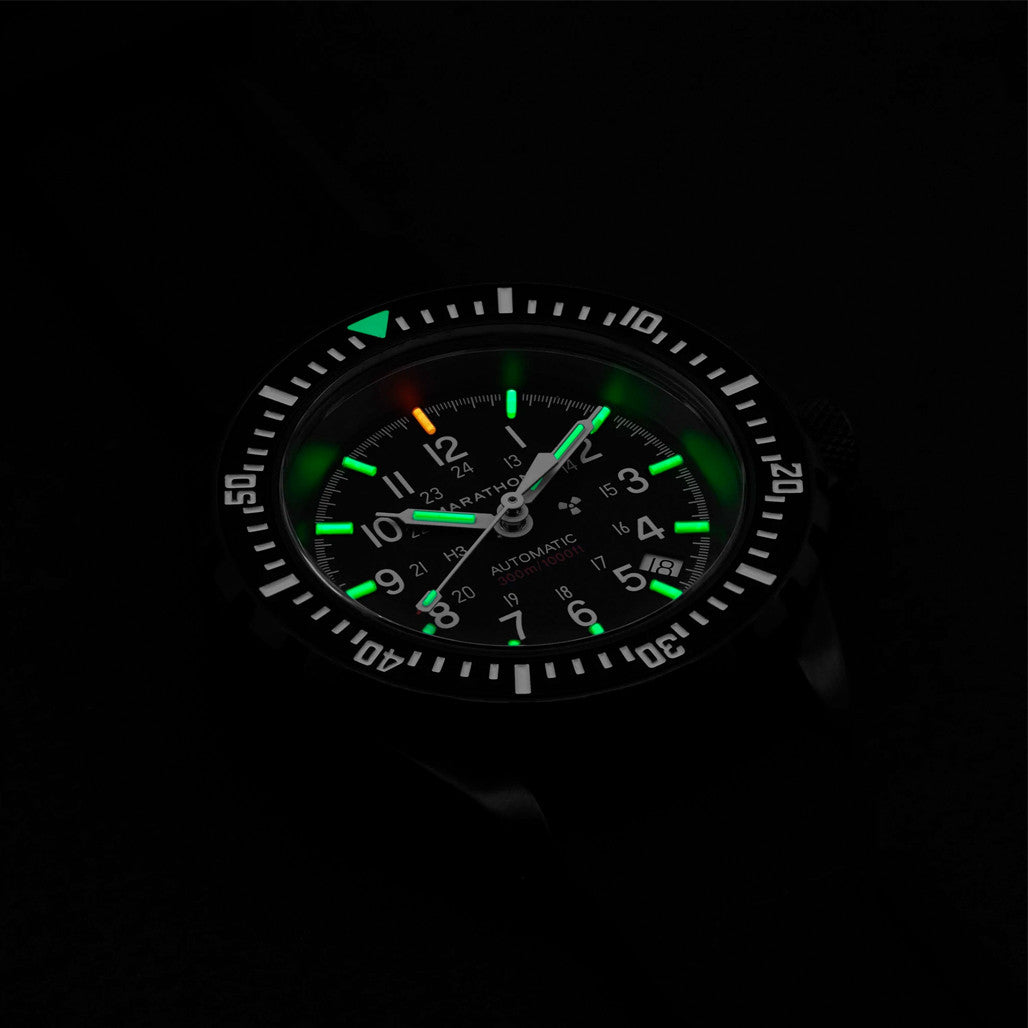 マラソン WW194006BK-NGM GSAR Anthracite Diver Watch ミリタリーウォッチ アメリカ軍 自動巻き 手巻付き ステンレススチール ラバー ブラック 腕時計 MARATHON（美品） Marathon GSAR Swiss Automatic Anthracite Dive Watch with sapphire