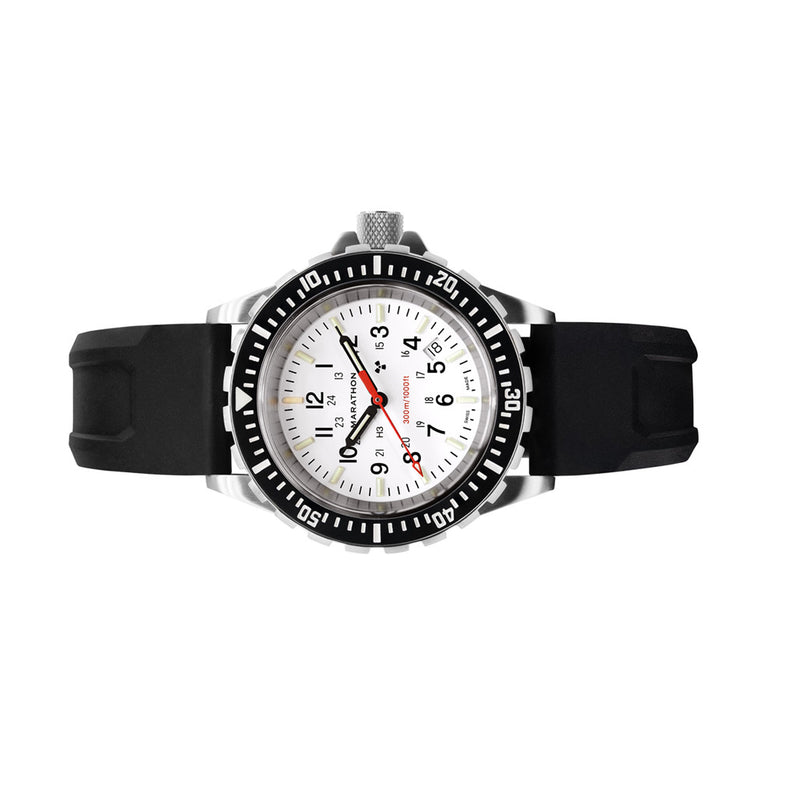 Marathon Swiss Made TSAR Quartz Military Divers Watch with White Dial #WW194007-WD Side