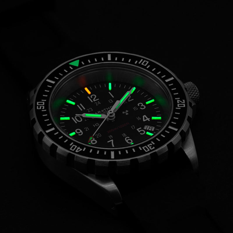 Marathon Swiss Made, TSAR Quartz Military Divers Watch with Sapphire Crystal #WW194007 lume
