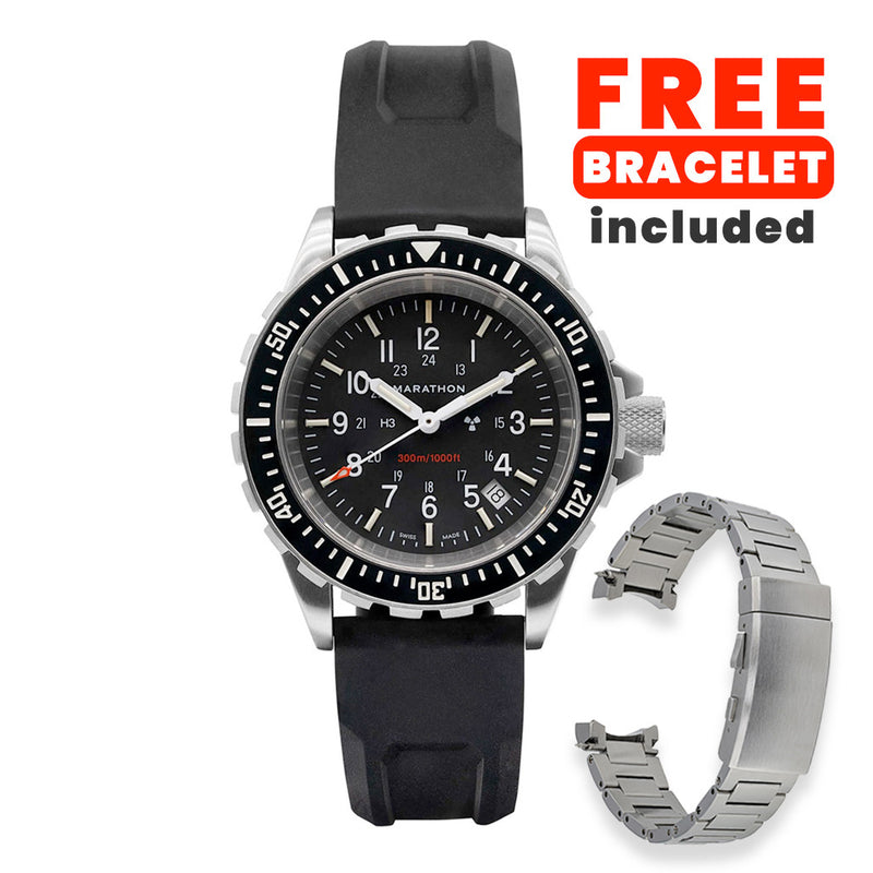 Marathon Swiss Made, TSAR Quartz Military Divers Watch with Sapphire Crystal #WW194007NGM