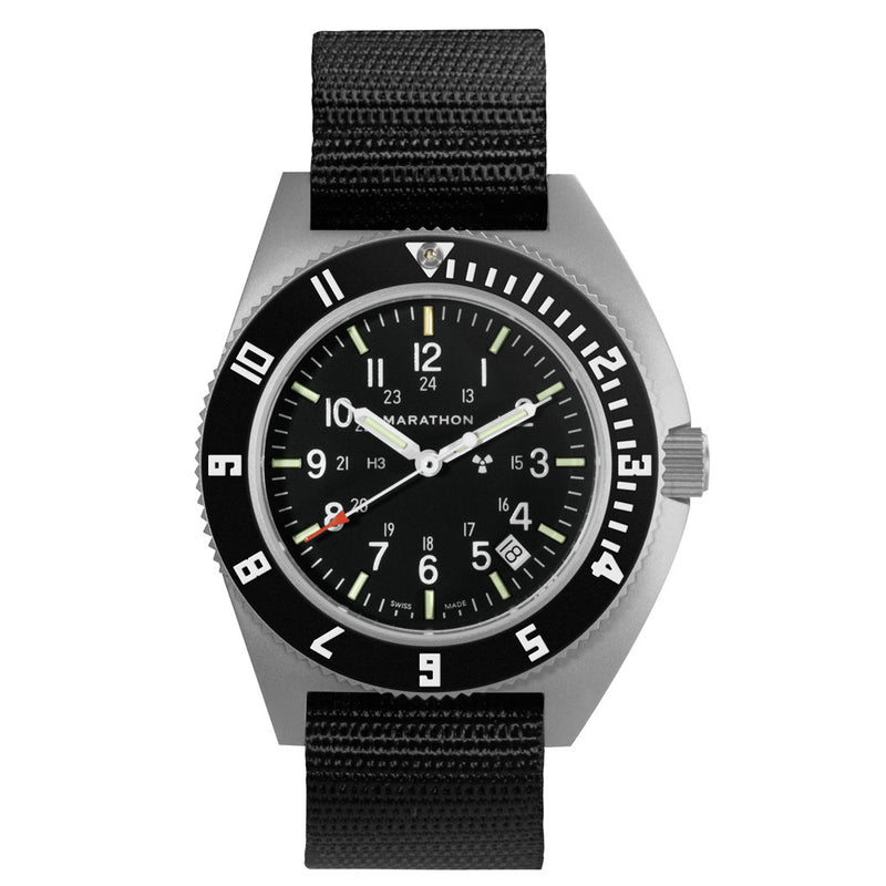 Marathon Swiss 41mm Steel Navigator with Tritium Tubes on Ballistic Strap #WW194013-GG-0101 zoom