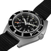 Marathon Swiss 41mm Steel Navigator with Tritium Tubes on Ballistic Strap #WW194013-GG-0101 side zoom