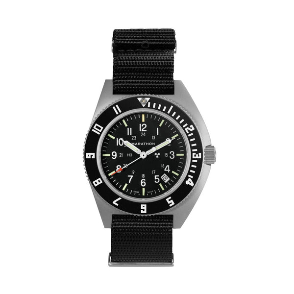 Marathon Swiss 41mm Steel Navigator with Tritium Tubes on DEFSTAN Nylon Strap #WW194013-GG-0103