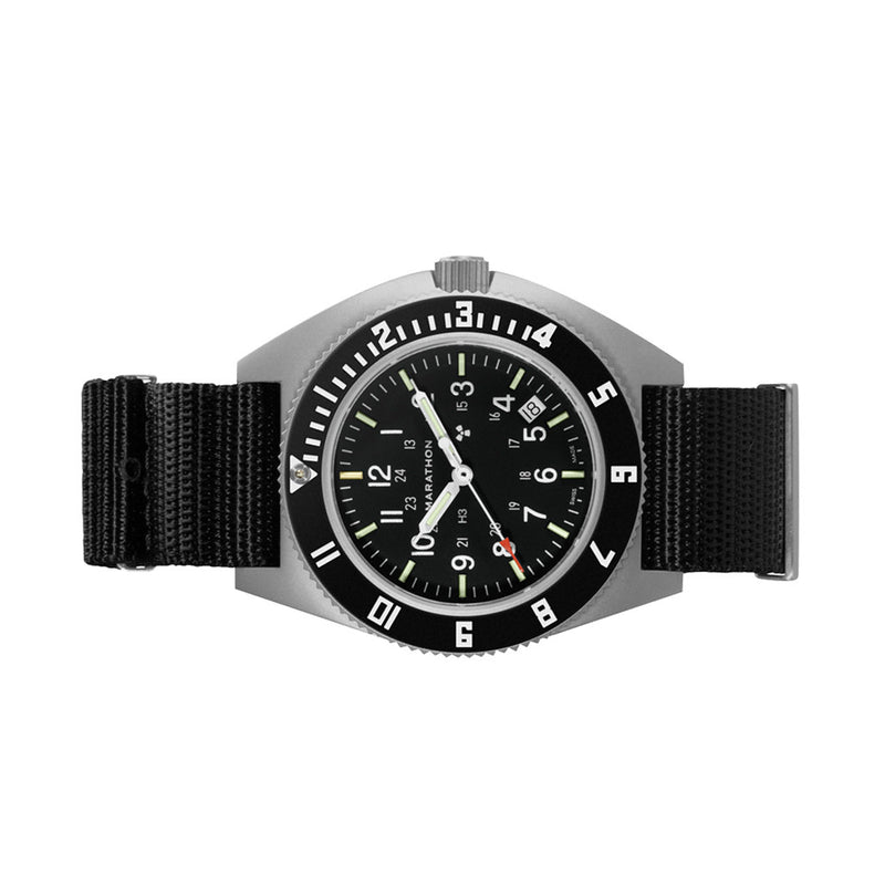 Marathon Swiss 41mm Steel Navigator with Tritium Tubes on DEFSTAN Nylon Strap #WW194013-GG-0103