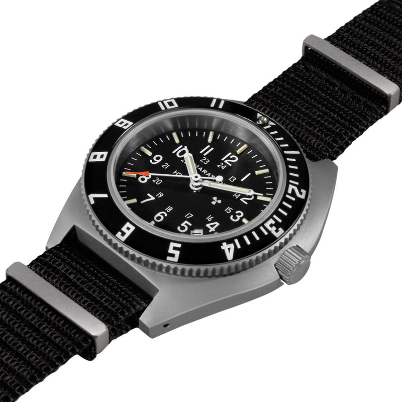 Marathon Swiss 41mm Steel Navigator with Tritium Tubes on DEFSTAN Nylon Strap #WW194013-GG-0103