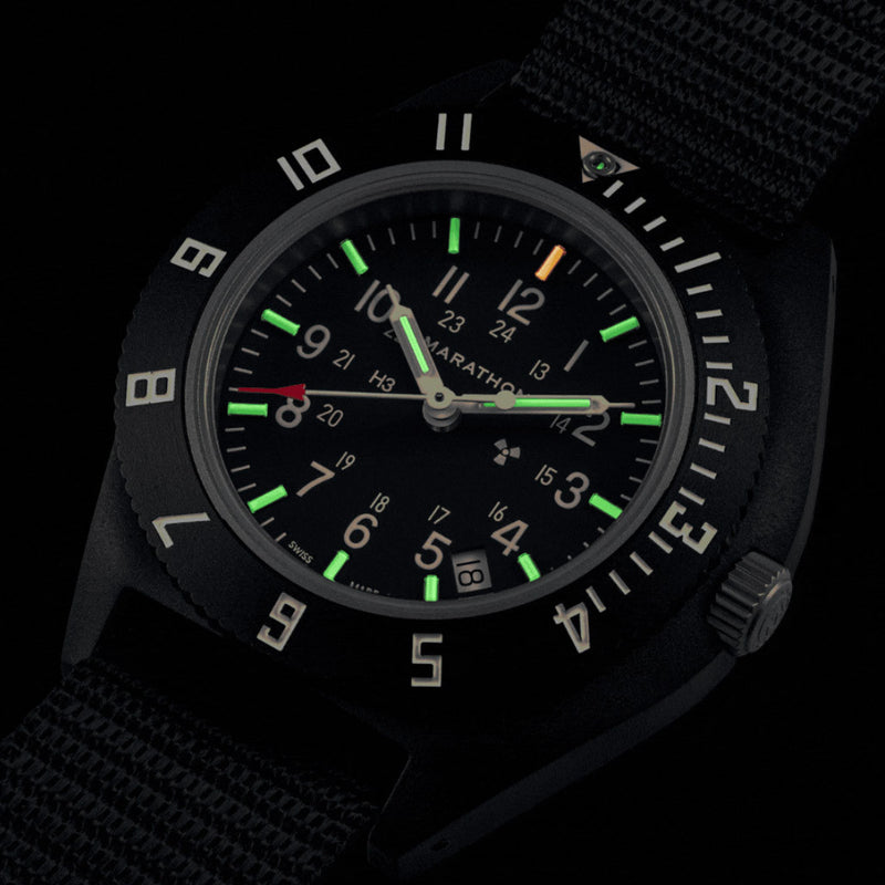 Marathon 41mm Cerashell Quartz Pilot's Navigator Watch (CSNAV-D) with Date #WW194013BK-0101