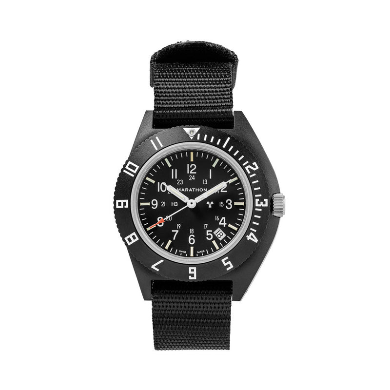 Marathon 41mm Cerashell Quartz Pilot's Navigator Watch (CSNAV-D) with Date #WW194013BK-0101
