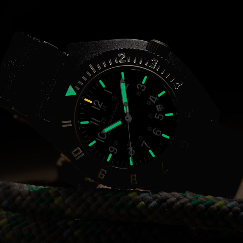 Marathon Maraglo Navigator with Date and Ballistic Nylon Strap #WW194013BK-2101 lume
