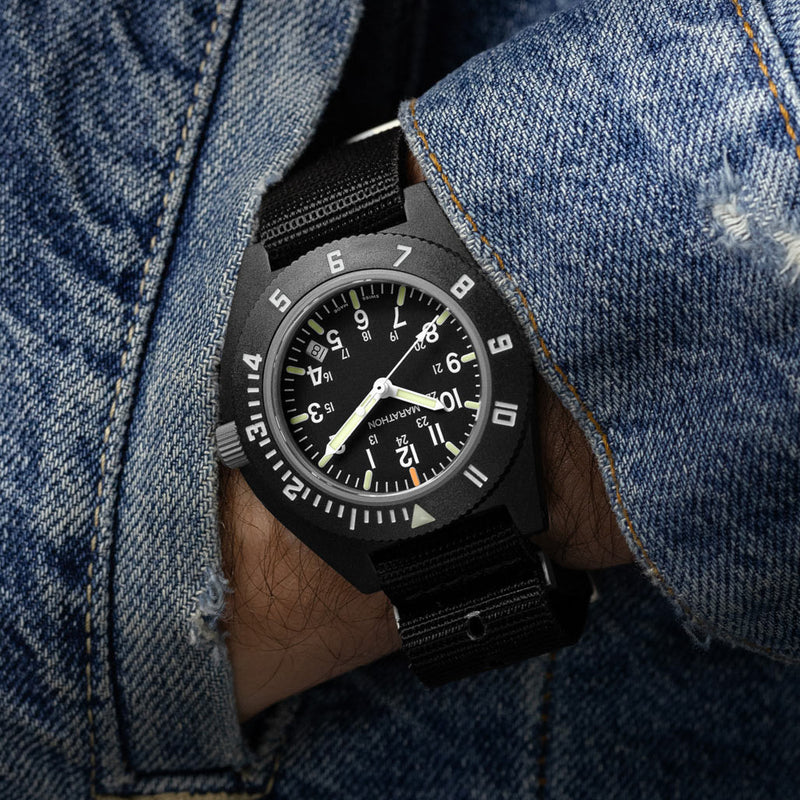 Marathon Maraglo Navigator with Date and DEFSTAN Nylon Strap #WW194013BK-2102 wrist