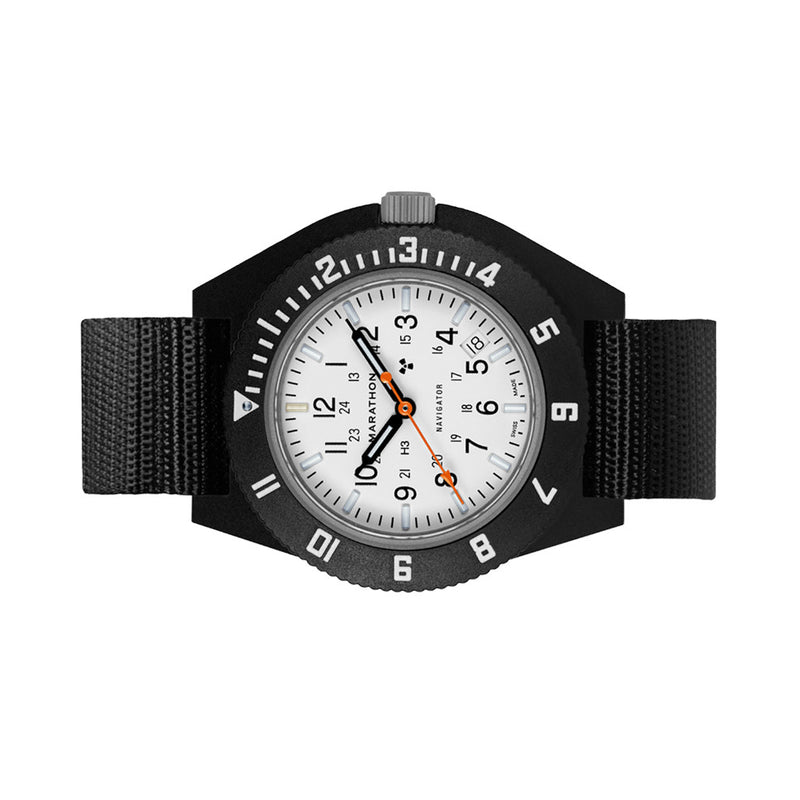 Marathon x Islander Special Edition White Dial Navigator with Blue Tritium Tubes #WW194013BK-9901